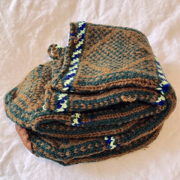 Vintage Handmade Wool Reading Slippers W Leather - Picture 6 of 6